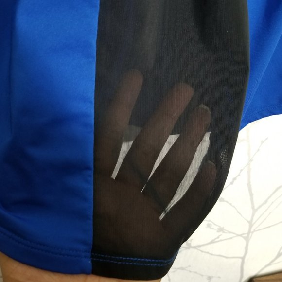 Fabletics Blue Racerback Hayden Tank w/ Mesh Panel - Picture 4 of 4